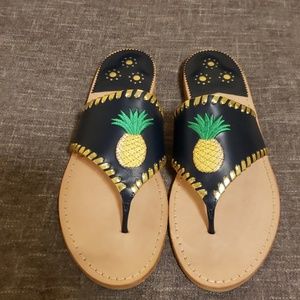 Jack Rogers Exclusive Pineapple Embroidered Sandal